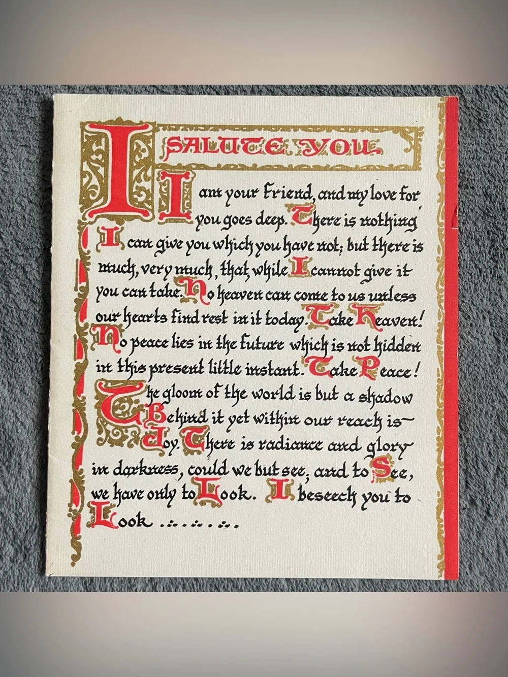 Vintage Calligraphy Greeting Card